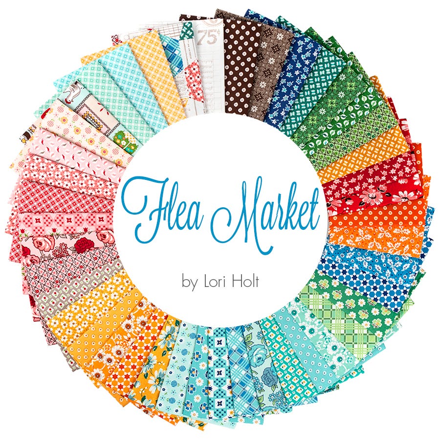 12 Yard Flea Market Feathers Clover C10226-CLOVER Lori Holt for Riley Blake Cut Continuously